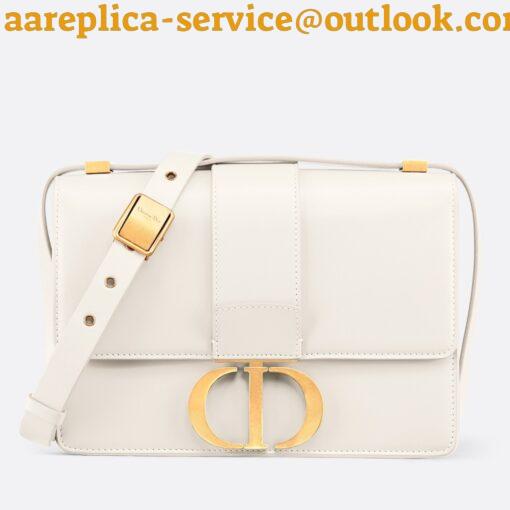 Replica Dior 30 Montaigne Medium Bag In White Box Calfskin