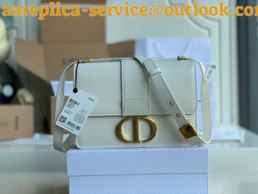 Replica Dior 30 Montaigne Medium Bag In White Box Calfskin 13