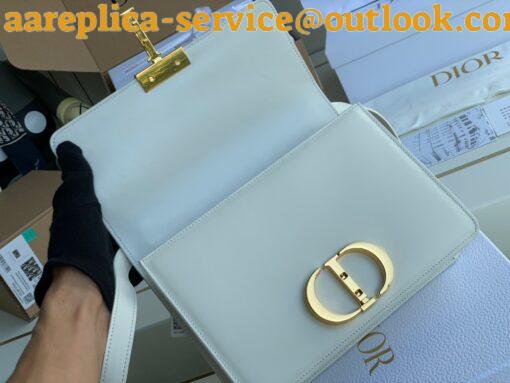 Replica Dior 30 Montaigne Medium Bag In White Box Calfskin 21