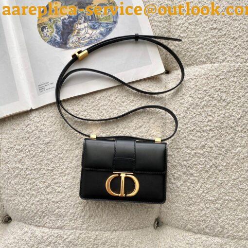 Replica Dior 30 Montaigne Micro Bag In Black Box Calfskin 3