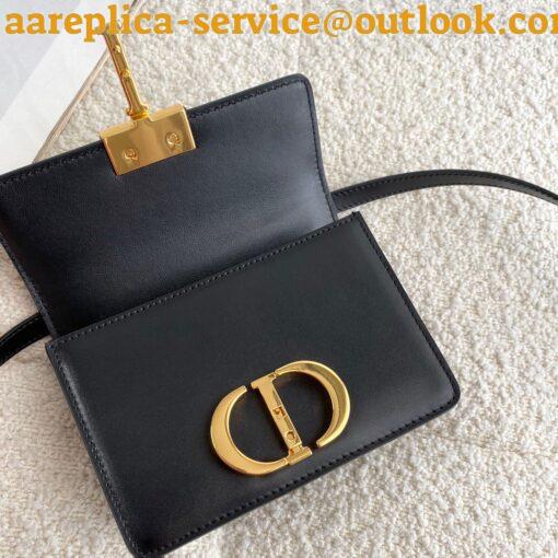 Replica Dior 30 Montaigne Micro Bag In Black Box Calfskin 9