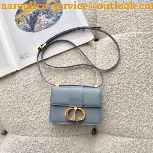 Replica Dior 30 Montaigne Micro Bag In Grey Box Calfskin 16