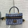 Replica Dior 30 Montaigne Mini Vanity Case in Blue Oblique Jacquard 12