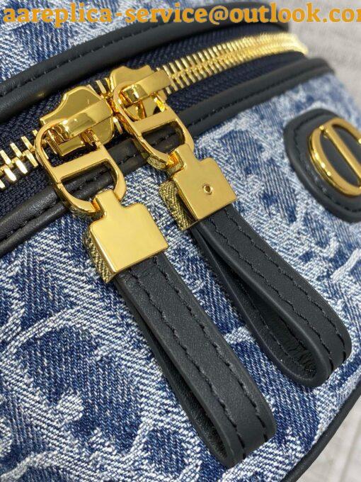 Replica Dior 30 Montaigne Mini Vanity Case in Blue Denim Oblique Jacquard 6