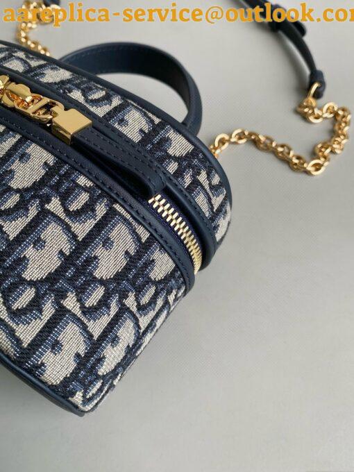 Replica Dior 30 Montaigne Mini Vanity Case in Blue Oblique Jacquard 8