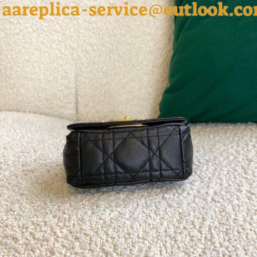 Replica Dior Caro Micro Bag In Black Cannage Calfskin 3