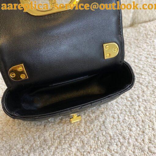 Replica Dior Caro Micro Bag In Black Cannage Calfskin 4