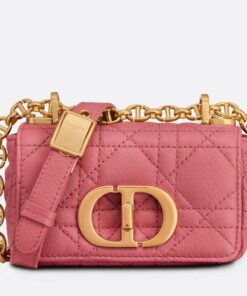 Replica Dior Caro Micro Bag In Pink Cannage Calfskin 2