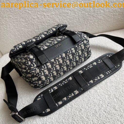 Replica Dior Explorer Messenger Bag In Black Dior Oblique Jacquard 9