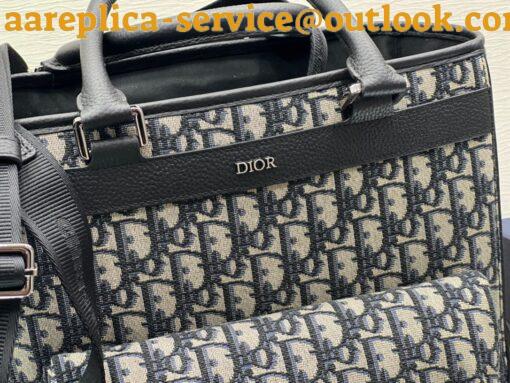 Replica Dior Explorer Tote Bag Beige and Black Dior Oblique Jacquard 9