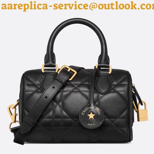 Replica Dior Groove 20 Bag in Black Macrocannage Calfskin