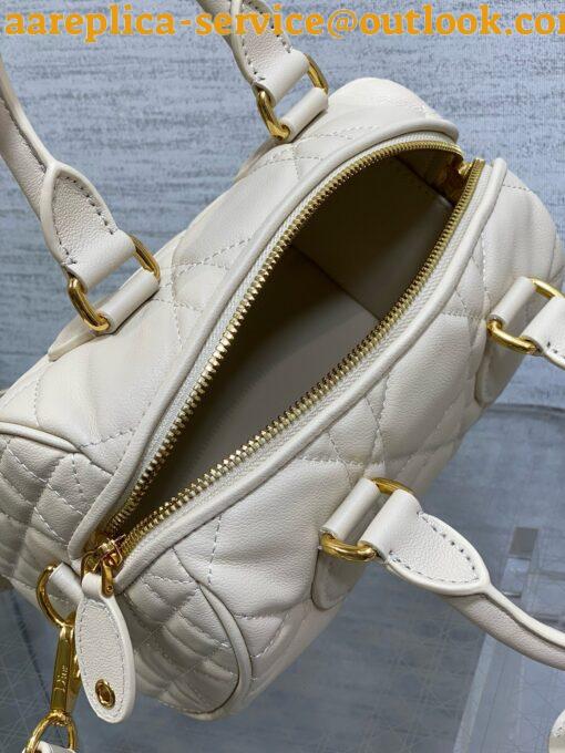 Replica Dior Groove 20 Bag in Dusty Ivory Macrocannage Calfskin 10