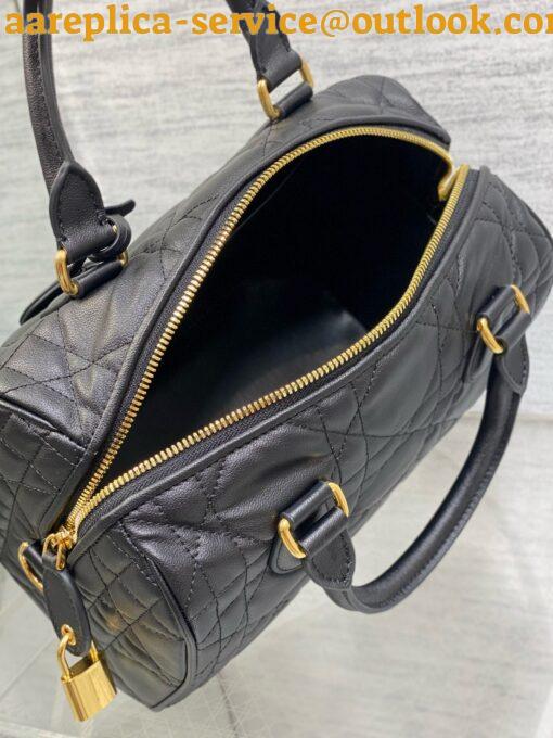 Replica Dior Groove 25 Bag in Black Macrocannage Calfskin 3