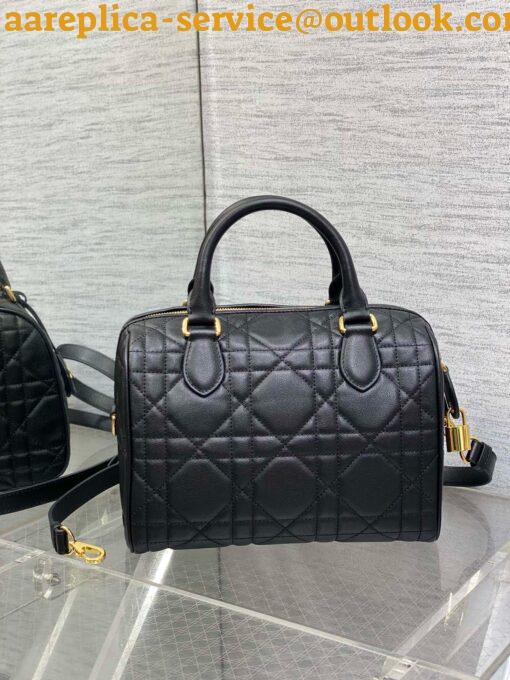 Replica Dior Groove 25 Bag in Black Macrocannage Calfskin 7