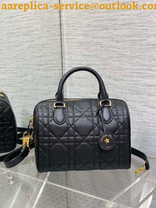 Replica Dior Groove 25 Bag in Black Macrocannage Calfskin 10