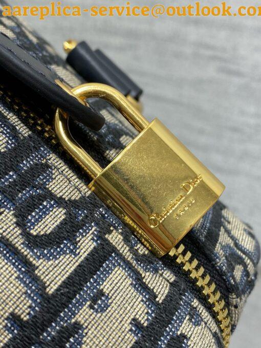 Replica Dior Groove 25 Bag in Blue Dior Oblique Jacquard 10