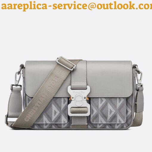 Replica Dior Hit the Road Messenger Bag In Gray CD Diamond Canvas