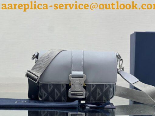 Replica Dior Hit the Road Messenger Bag In Gray CD Diamond Canvas 3