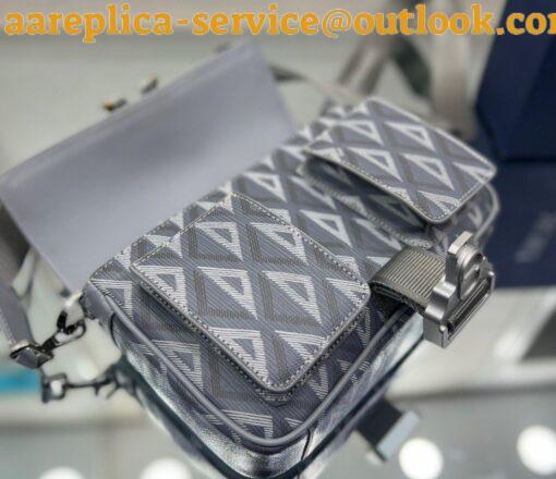 Replica Dior Hit the Road Messenger Bag In Gray CD Diamond Canvas 7