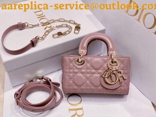 Replica Dior Lady D-Joy Micro Bag In Peony Pink Cannage Lambskin