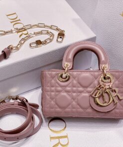 Replica Dior Lady D-Joy Micro Bag In Peony Pink Cannage Lambskin 2