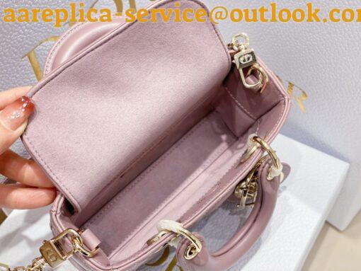 Replica Dior Lady D-Joy Micro Bag In Peony Pink Cannage Lambskin 5