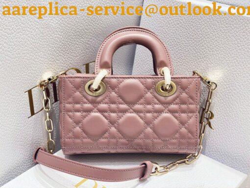 Replica Dior Lady D-Joy Micro Bag In Peony Pink Cannage Lambskin 6