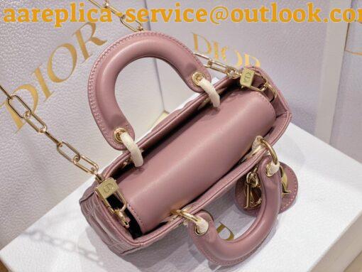 Replica Dior Lady D-Joy Micro Bag In Peony Pink Cannage Lambskin 8