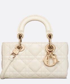 Replica Dior Lady D-Joy Micro Bag In White Cannage Lambskin