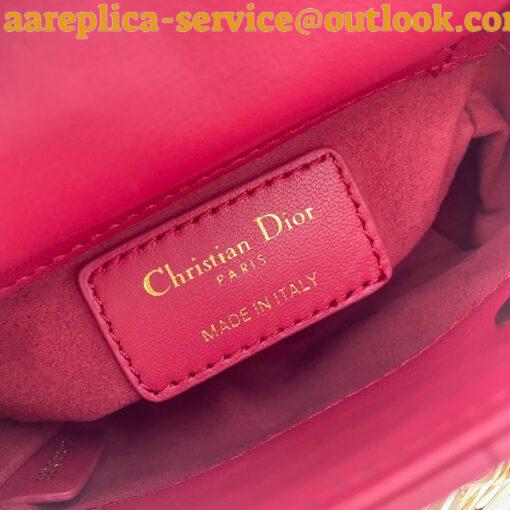 Replica Dior Lady Dior Micro Bag In Red Cannage Lambskin 6