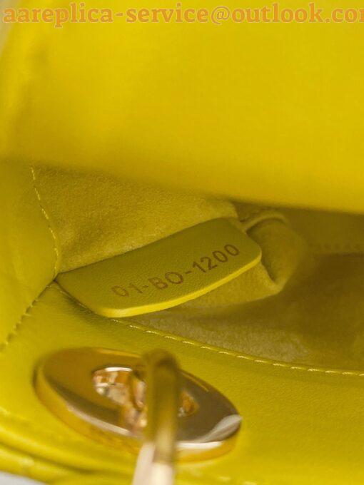 Replica Dior Lady Dior Micro Bag In Yellow Cannage Lambskin 10