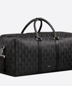 Replica Dior Lingot 50 Duffle Bag In Black CD Diamond Canvas 2