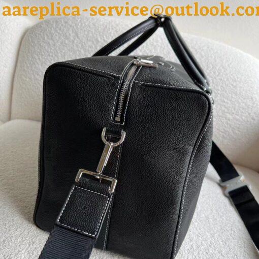 Replica Dior Lingot 50 Duffle Bag In Black Grained Calfskin 6