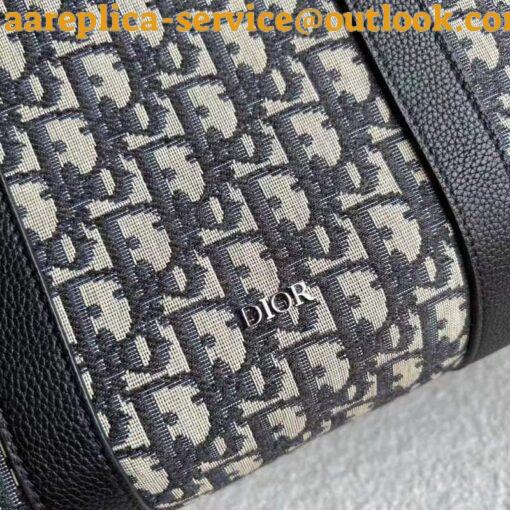 Replica Dior Lingot 50 Duffle Bag In Black Oblique Jacquard 11