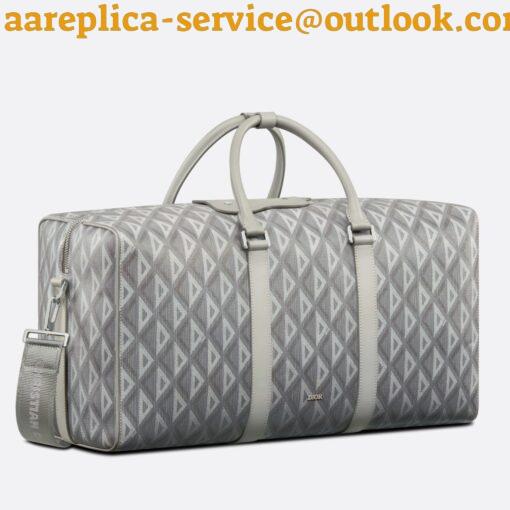 Replica Dior Lingot 50 Duffle Bag In Gray CD Diamond Canvas 2