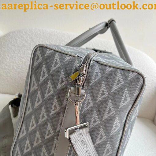 Replica Dior Lingot 50 Duffle Bag In Gray CD Diamond Canvas 3