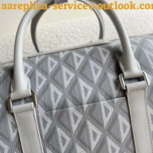 Replica Dior Lingot 50 Duffle Bag In Gray CD Diamond Canvas 5