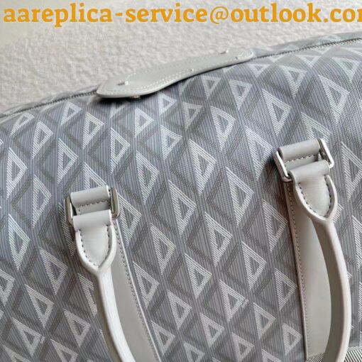 Replica Dior Lingot 50 Duffle Bag In Gray CD Diamond Canvas 6