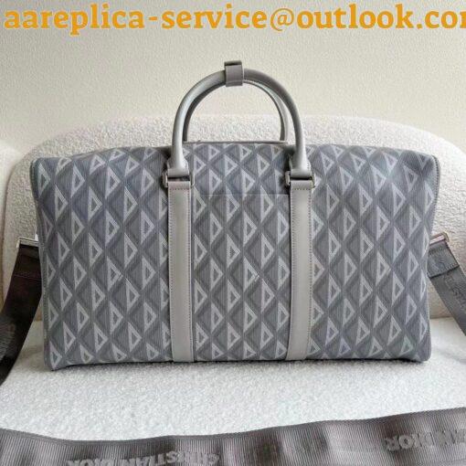 Replica Dior Lingot 50 Duffle Bag In Gray CD Diamond Canvas 9