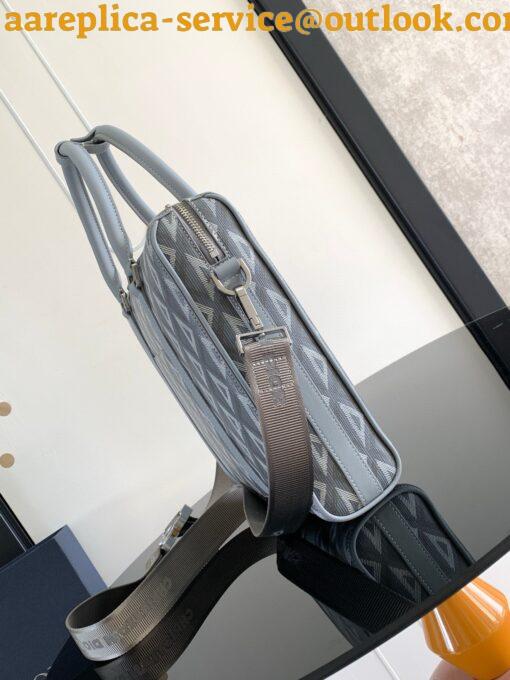 Replica Dior Lingot Briefcase in Grey CD Diamond Canvas 6