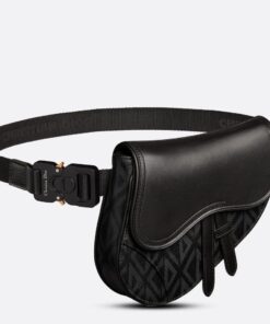 Replica Dior Men’s Mini Saddle Bag In Black CD Diamond Canvas