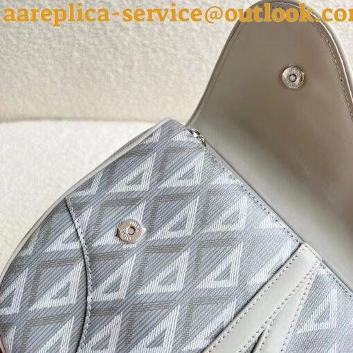 Replica Dior Men’s Saddle Bag In Gray CD Diamond Canvas 4