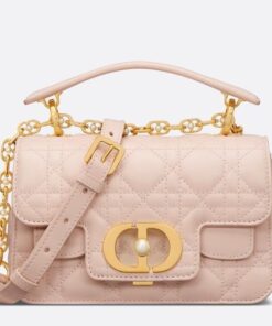 Replica Dior Mini Jolie Top Handle Bag in Pink Cannage Calfskin