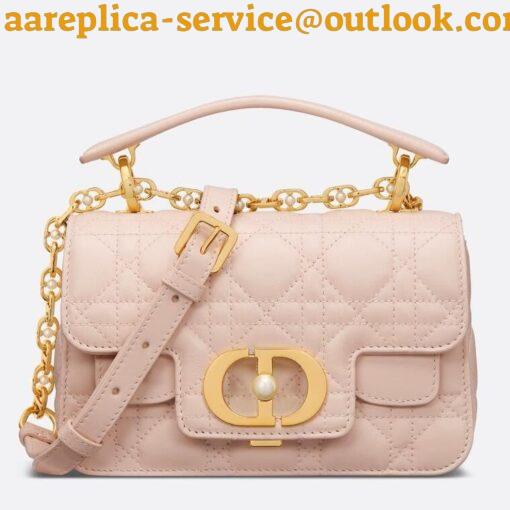 Replica Dior Mini Jolie Top Handle Bag in Pink Cannage Calfskin