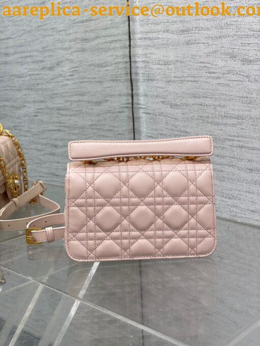 Replica Dior Mini Jolie Top Handle Bag in Pink Cannage Calfskin 5