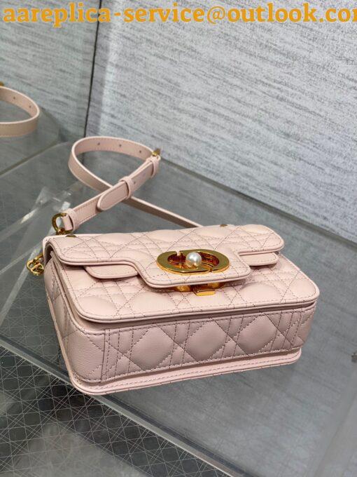 Replica Dior Mini Jolie Top Handle Bag in Pink Cannage Calfskin 6