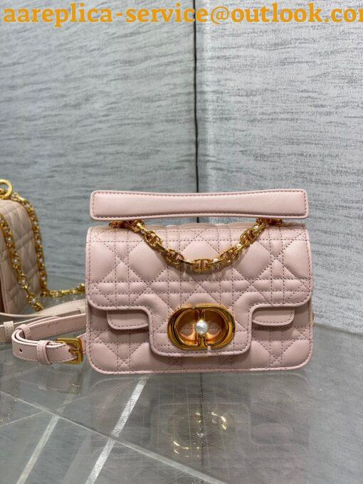 Replica Dior Mini Jolie Top Handle Bag in Pink Cannage Calfskin 8