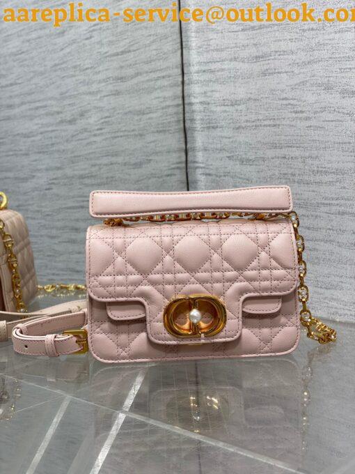 Replica Dior Mini Jolie Top Handle Bag in Pink Cannage Calfskin 11