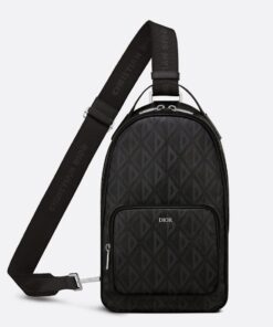 Replica Dior Mini Rider Sling Bag In Black CD Diamond Canvas