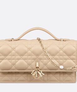 Replica Dior Miss Dior Mini Bag In Beige Cannage Lambskin